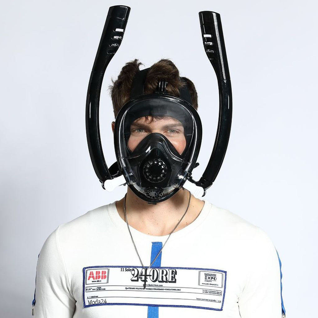2019 New Design Double breath tube swimming mask